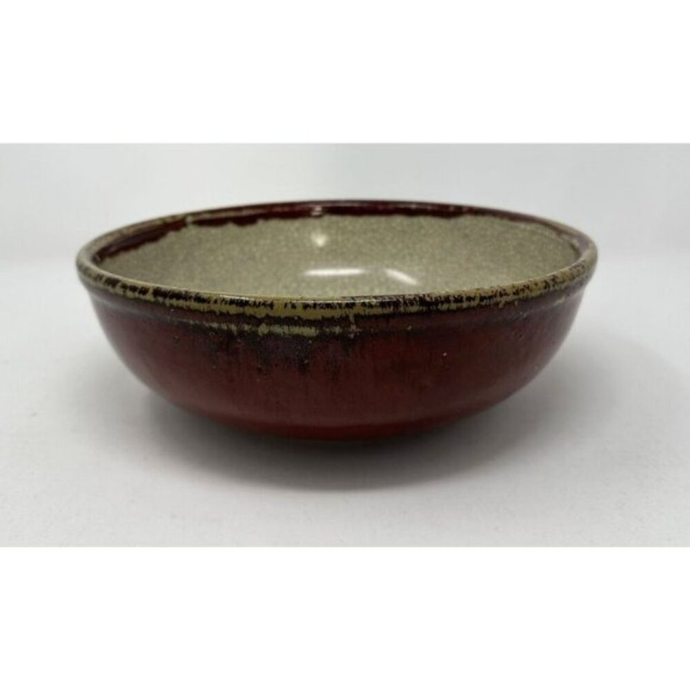 Vintage 1990s PIER 1 IMPORTS CRACKLE COLLECTION 10" Serving Bowl Rust Drip Glaze - Picture 4 of 12